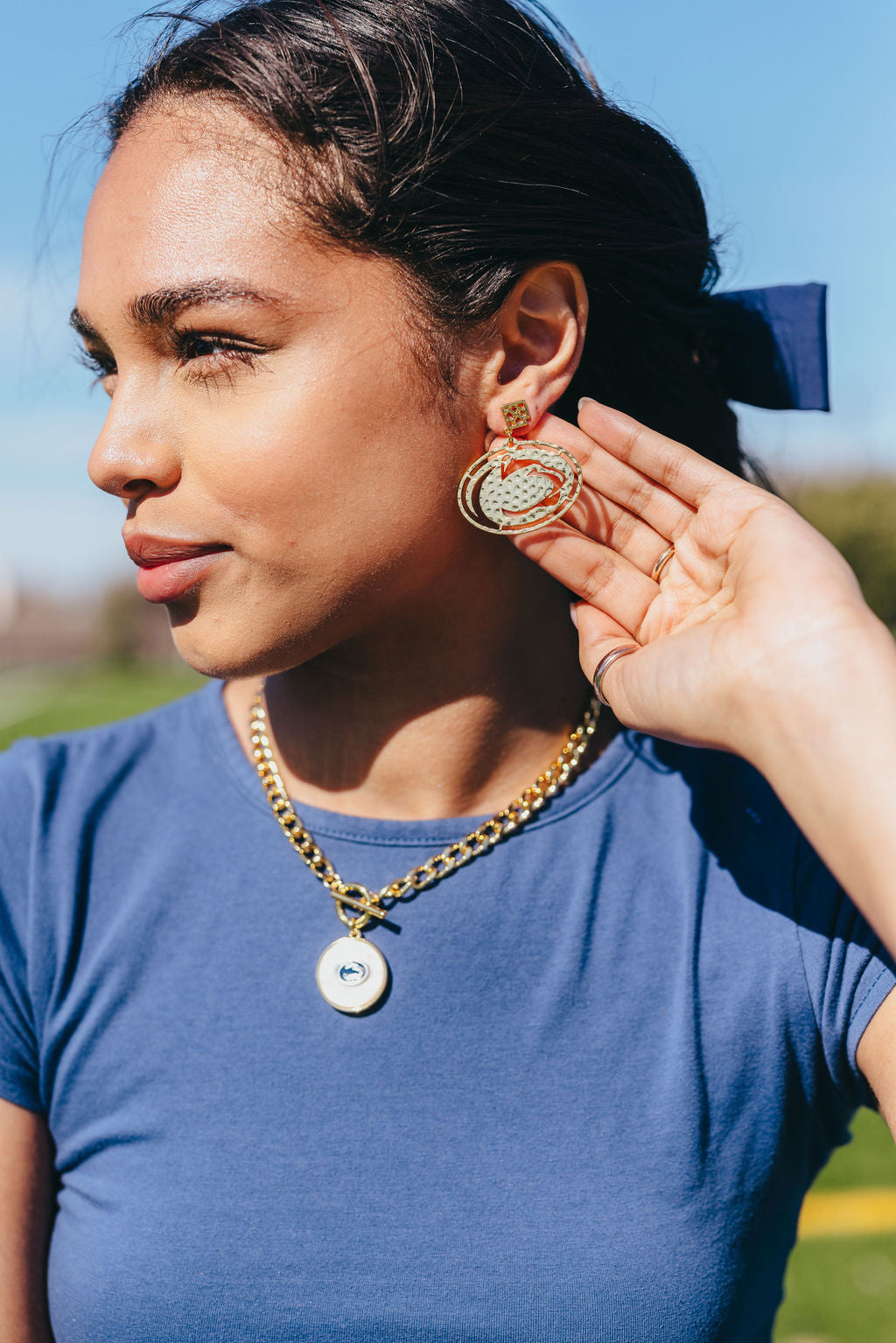 Penn State Gold Logo Earring with BC Logo