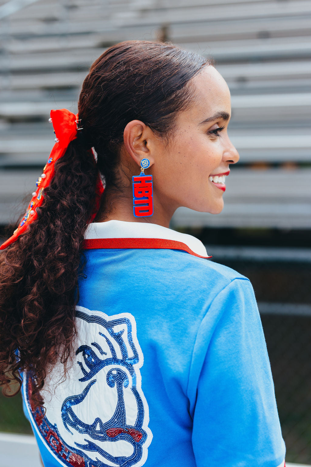 Louisiana Tech Red HBTD Earrings