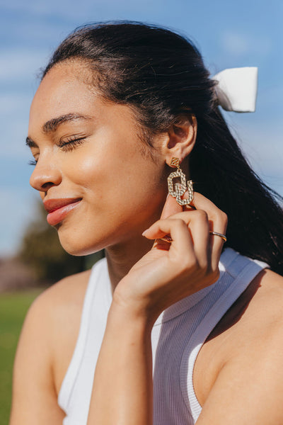 Oklahoma Gold Logo Earring with BC Logo