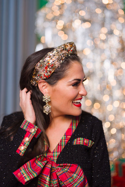 Snowflake Drop Earrings with Crystal & Pearls