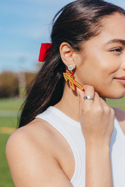 Florida State Gold Glitter Spear Earrings