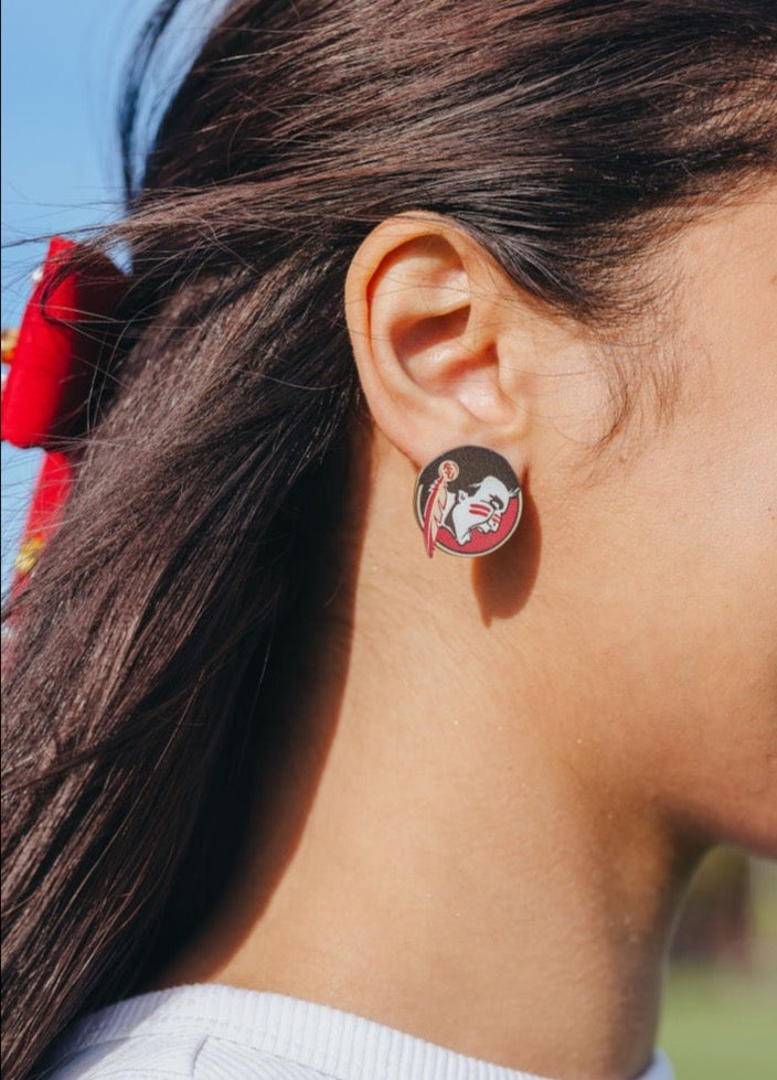 Florida State Seminole Logo Stud Earrings