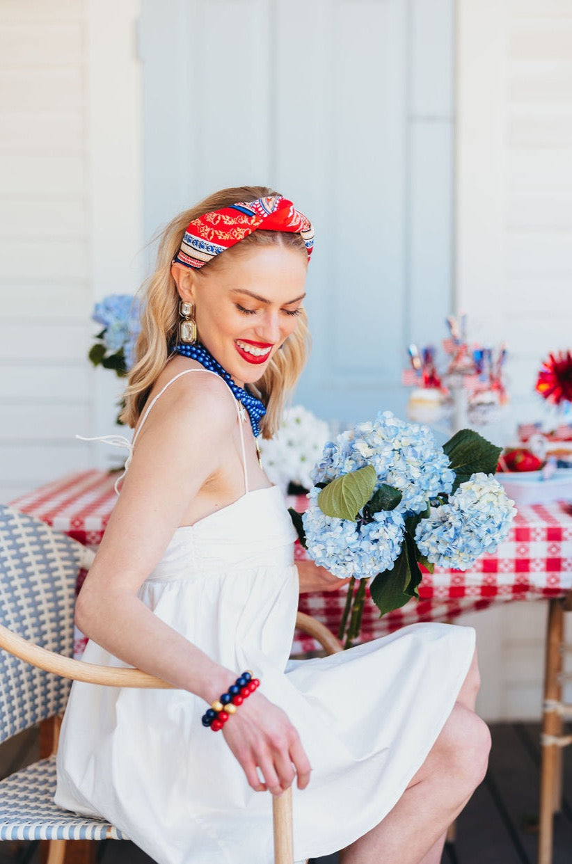 Adult Size Red Bandana Knotted Headband