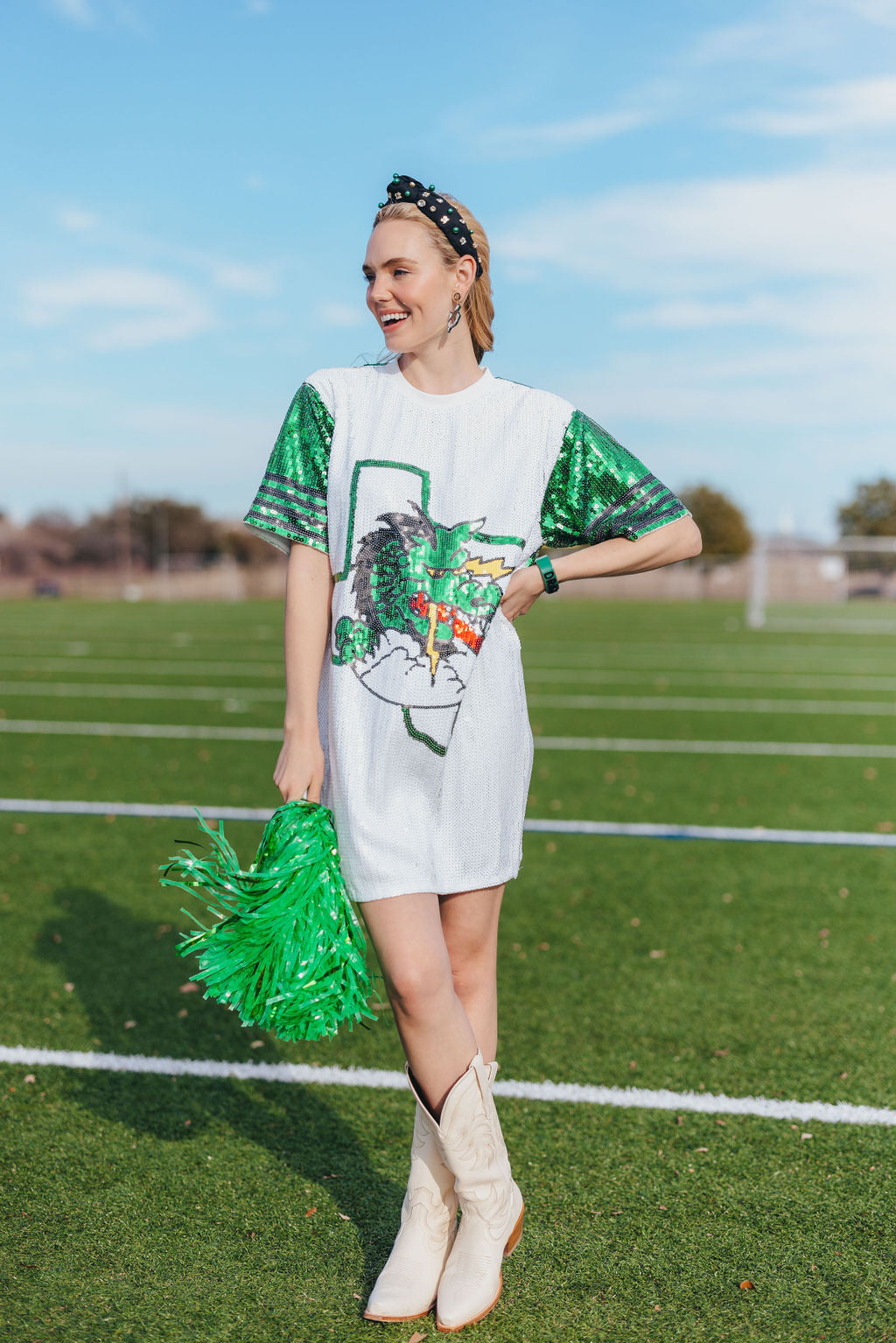 Adult Southlake Carroll Sequined Jersey Dress