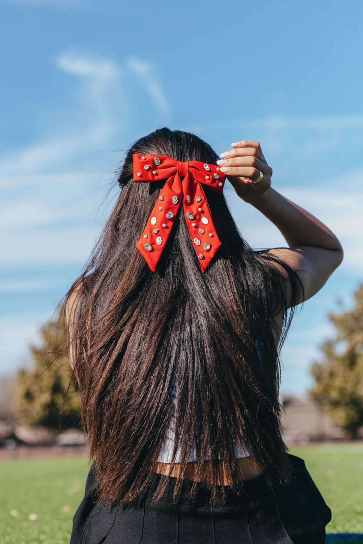 Oklahoma Crimson Bow  Barrette