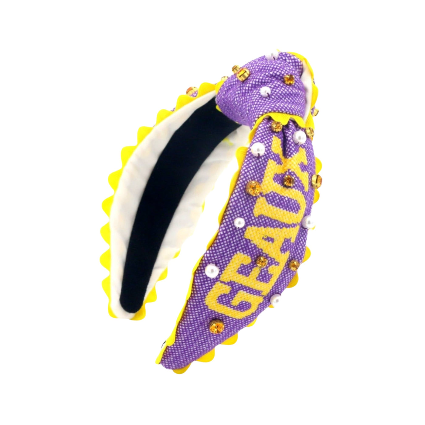 LSU Adult Size GEAUX TIGERS Cross Stitch Headband