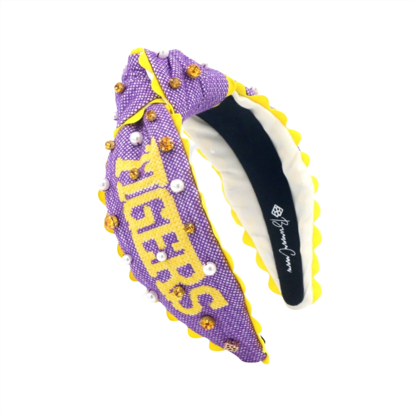 LSU Adult Size GEAUX TIGERS Cross Stitch Headband