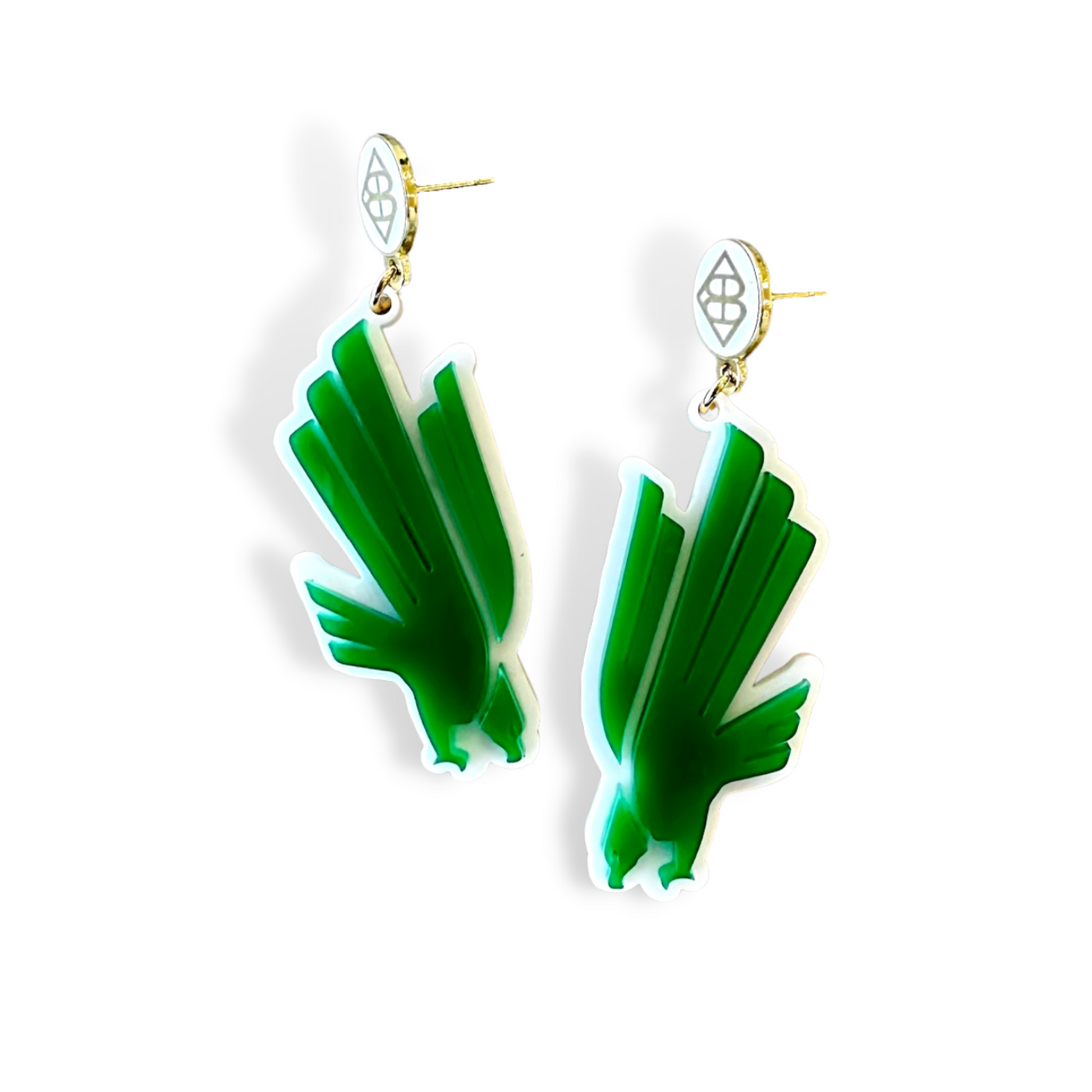 North Texas Green Eagle Earrings