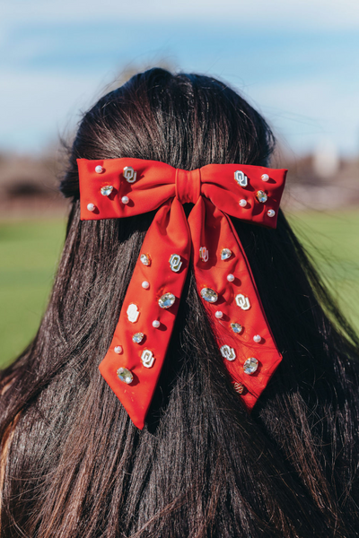 Oklahoma Crimson Bow  Barrette