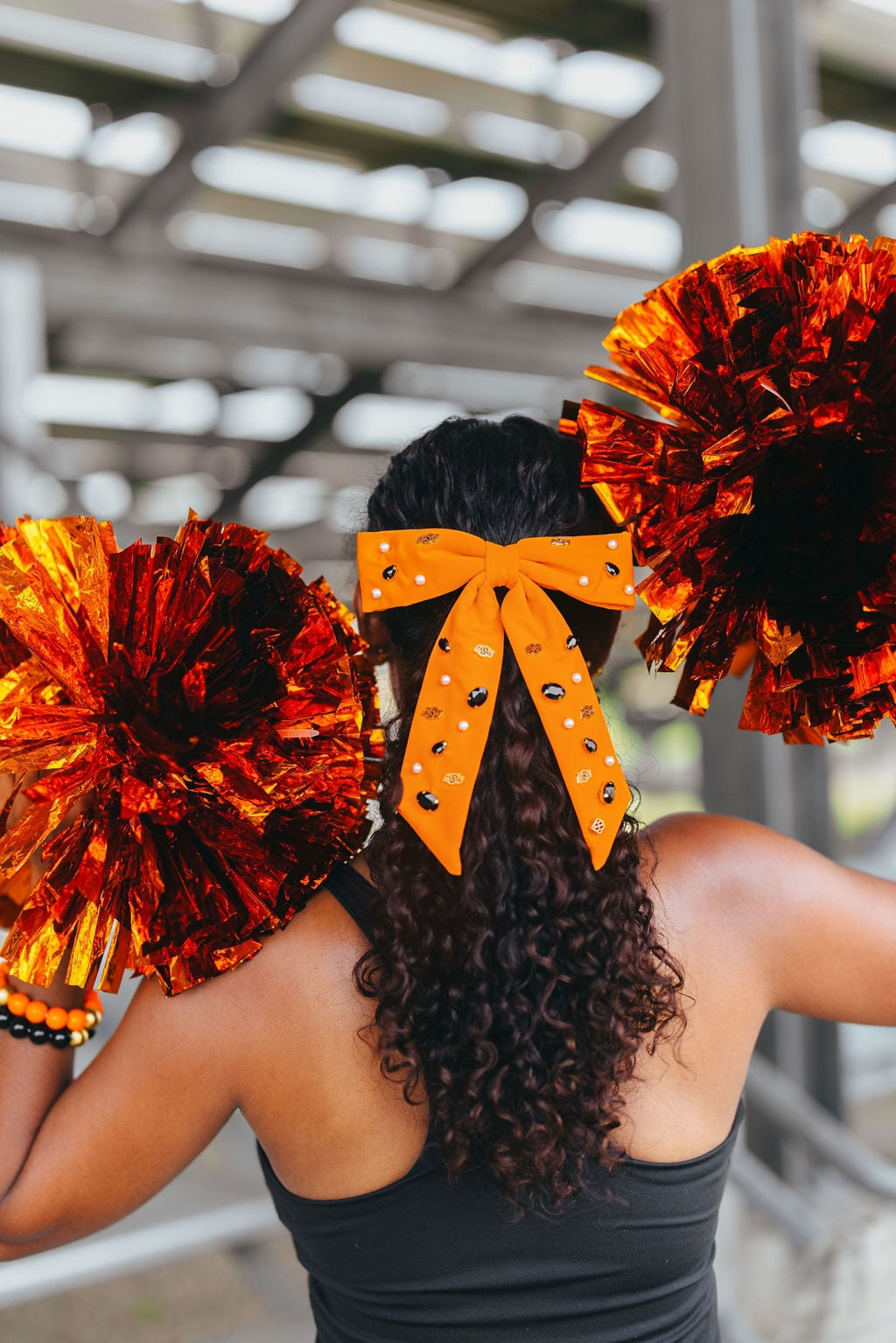 Oklahoma State Orange Bow  Barrette