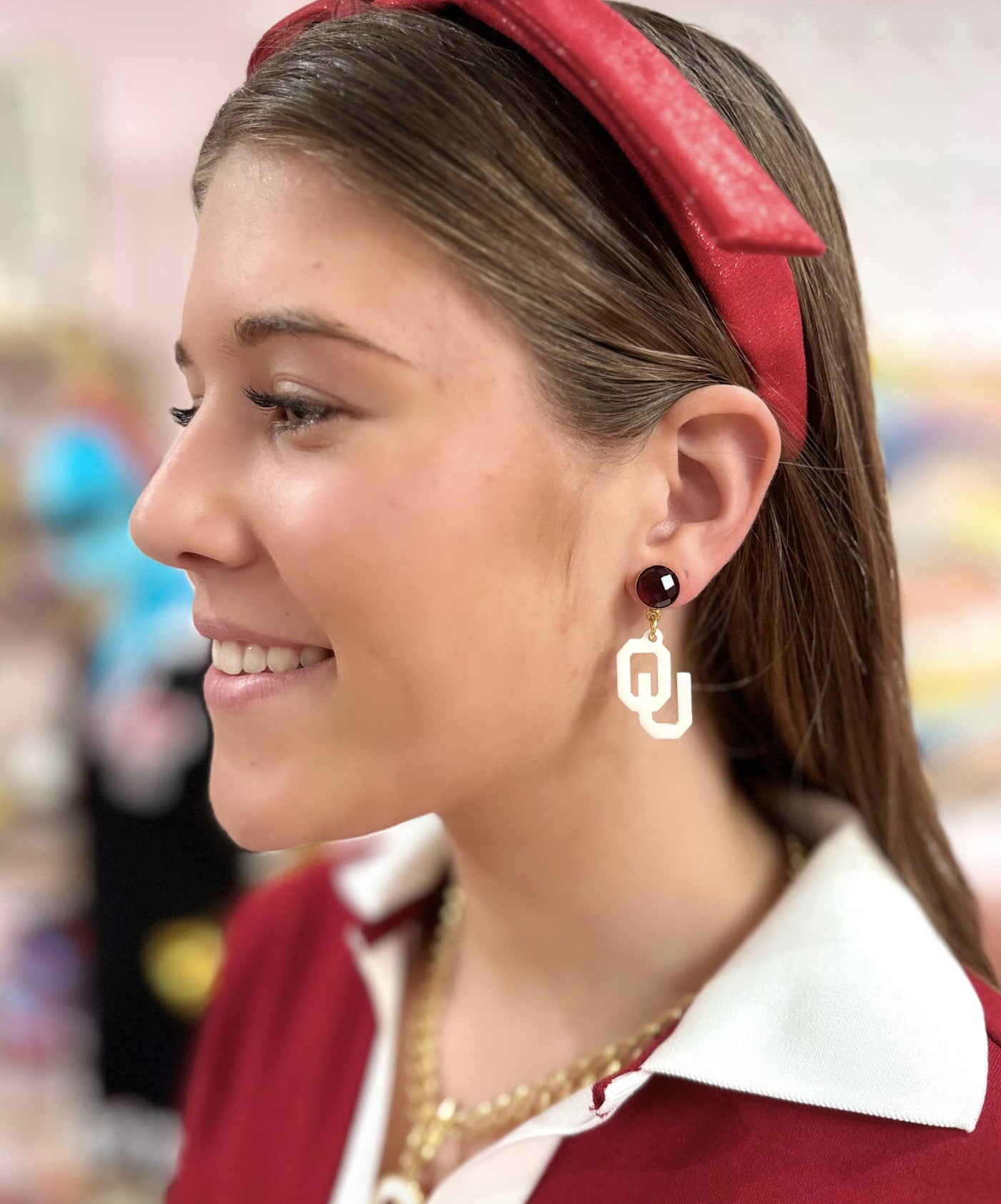 Oklahoma Mini White Earrings