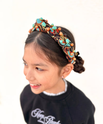 Child Size Meadow Butterfly Headband with Cabochons