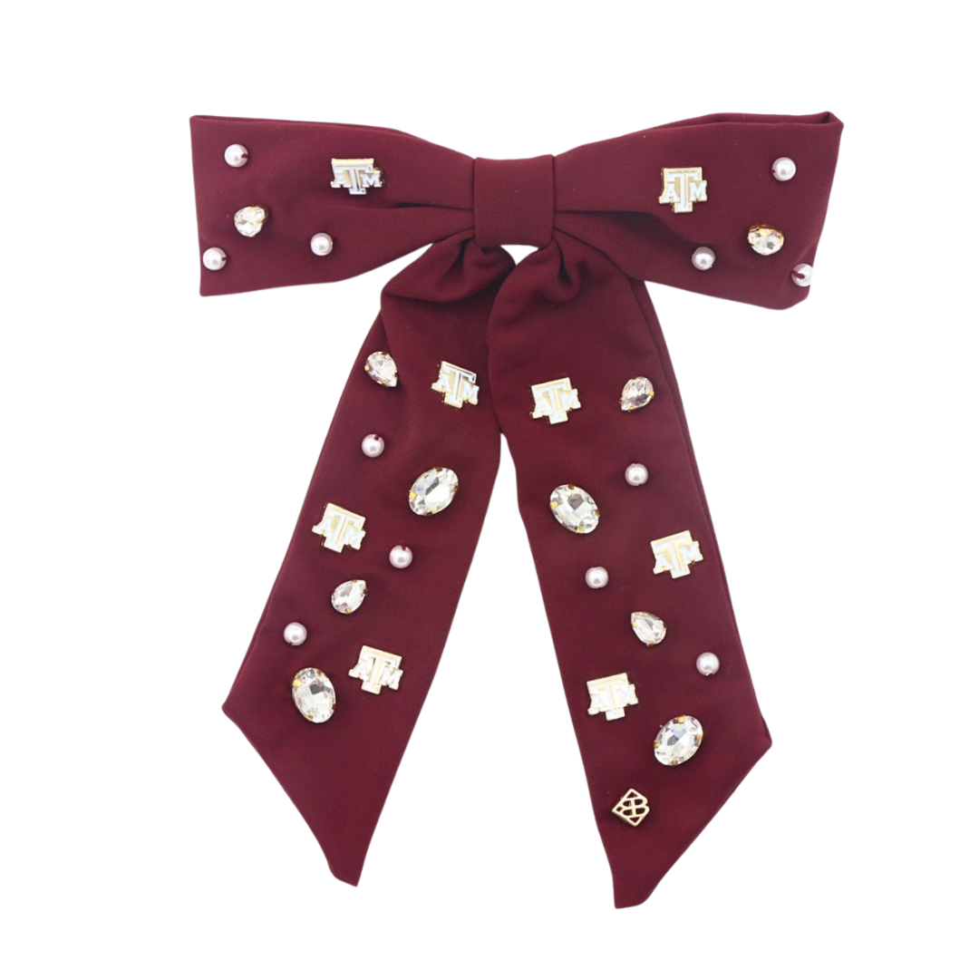 Texas A&M Maroon Bow Barrette