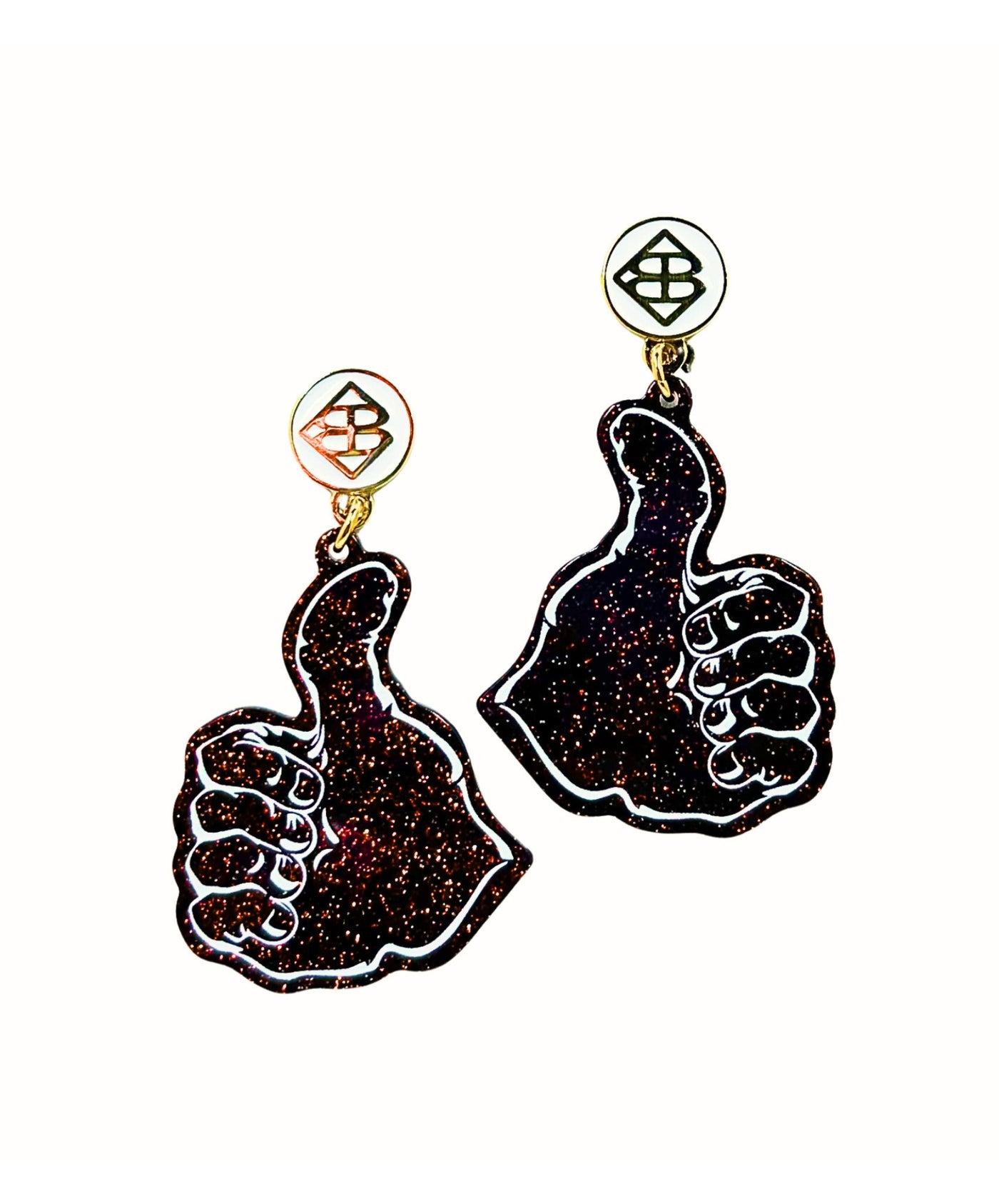 Texas A&M Gig'Em Thumbs-Up Glitter Earrings