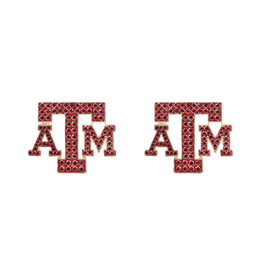 Texas A&M Pavé Logo Studs