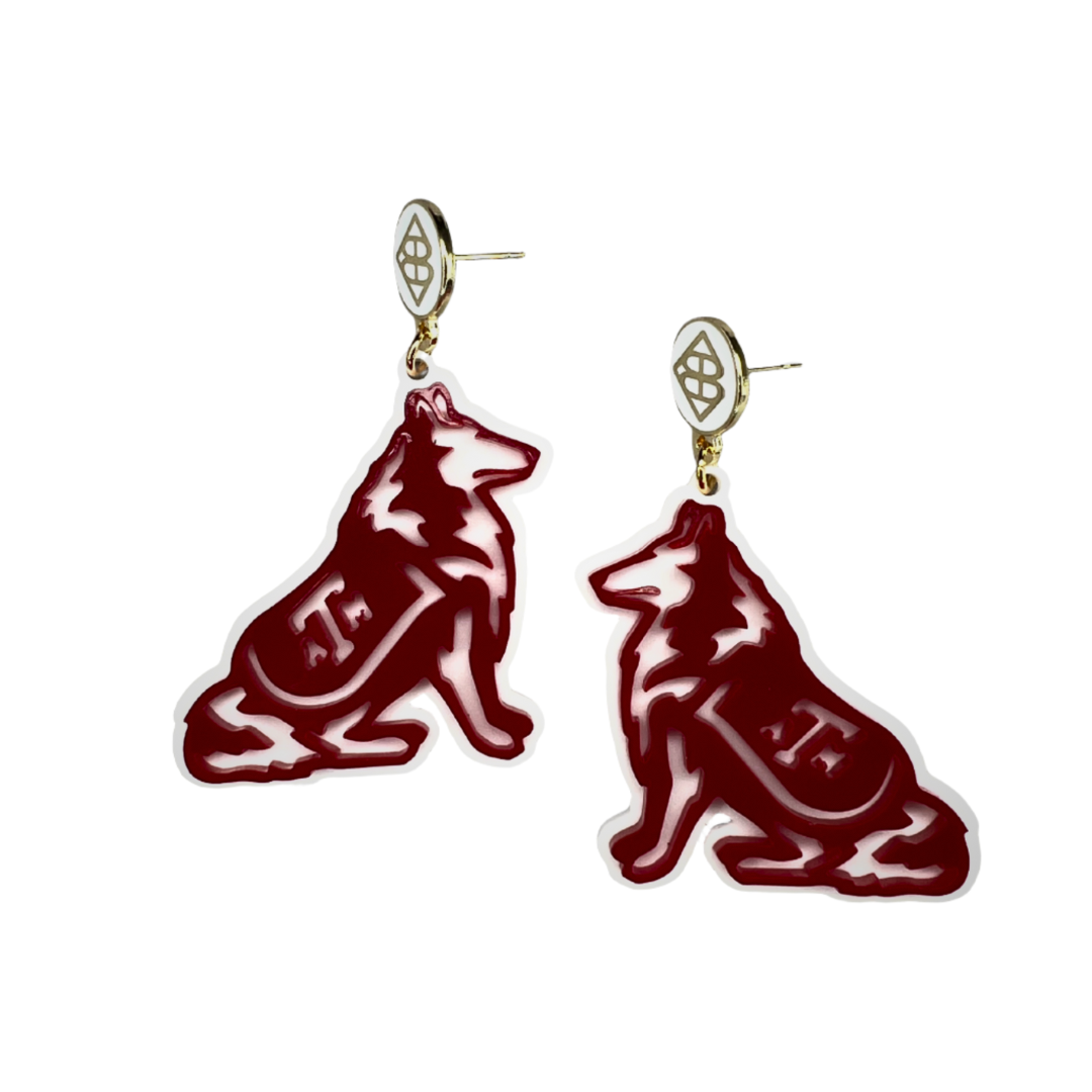 Texas A&M Reveille Earrings