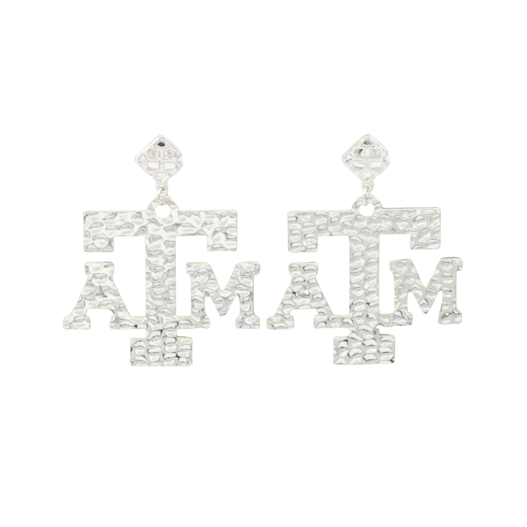 Texas A&M Silver Logo Earring with BC Logo