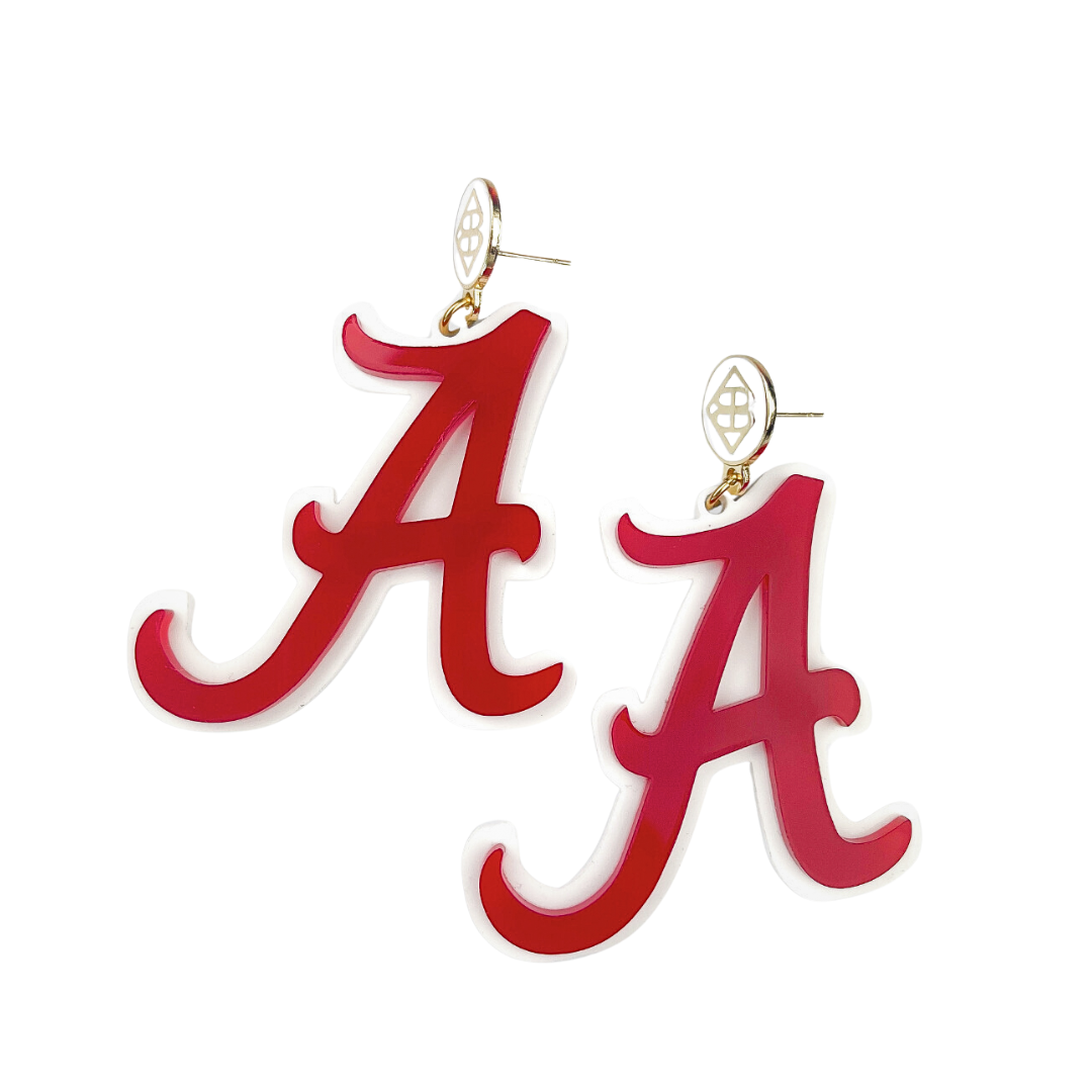 Alabama Crimson & White A Earrings