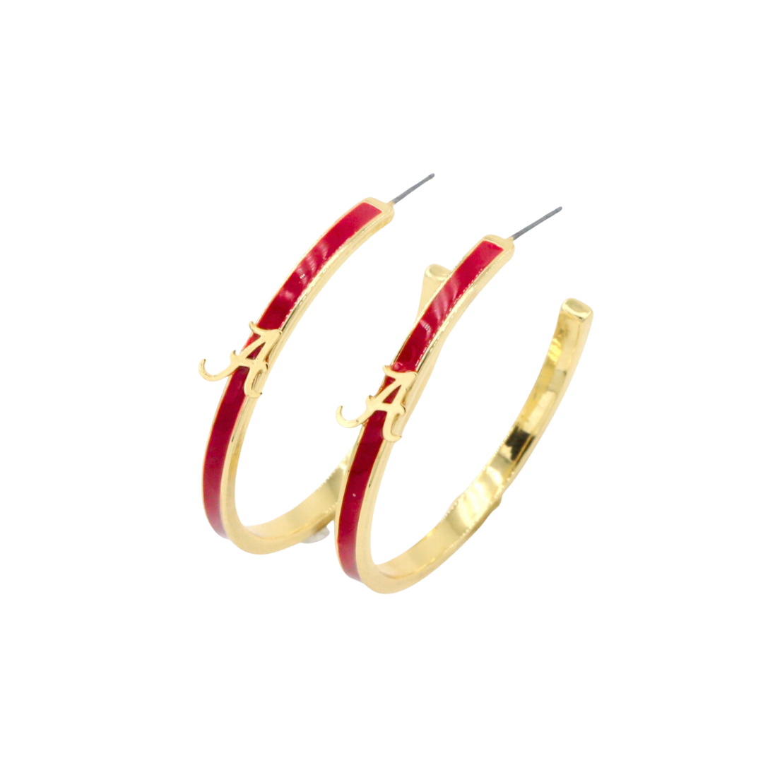 Alabama Logo Hoop Earrings