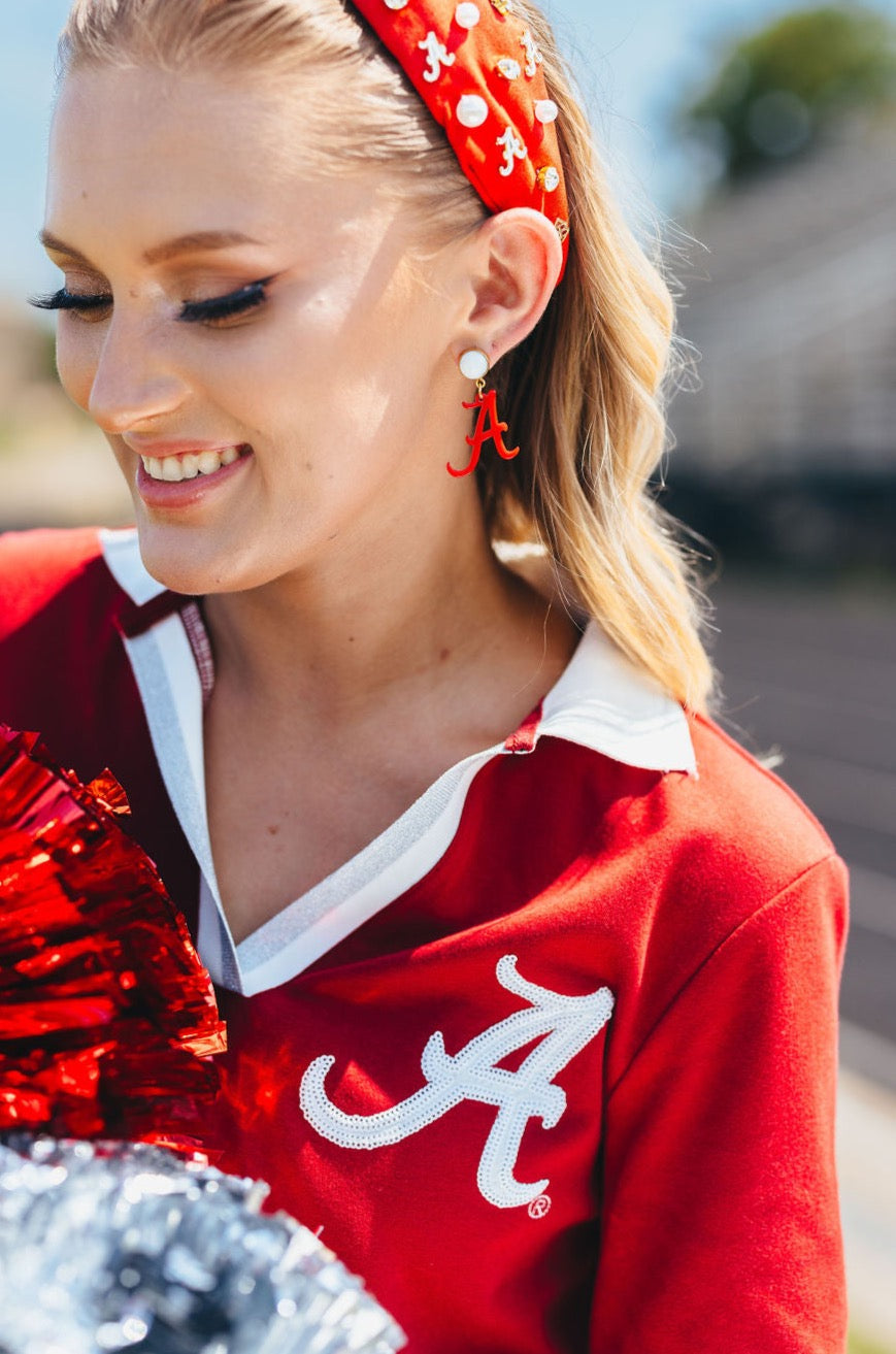 Alabama Mini Crimson A Earrings