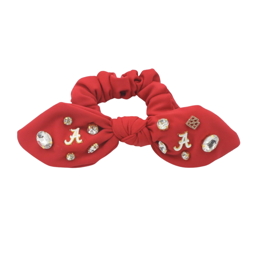 Alabama Crimson Logo Bow Scrunchie