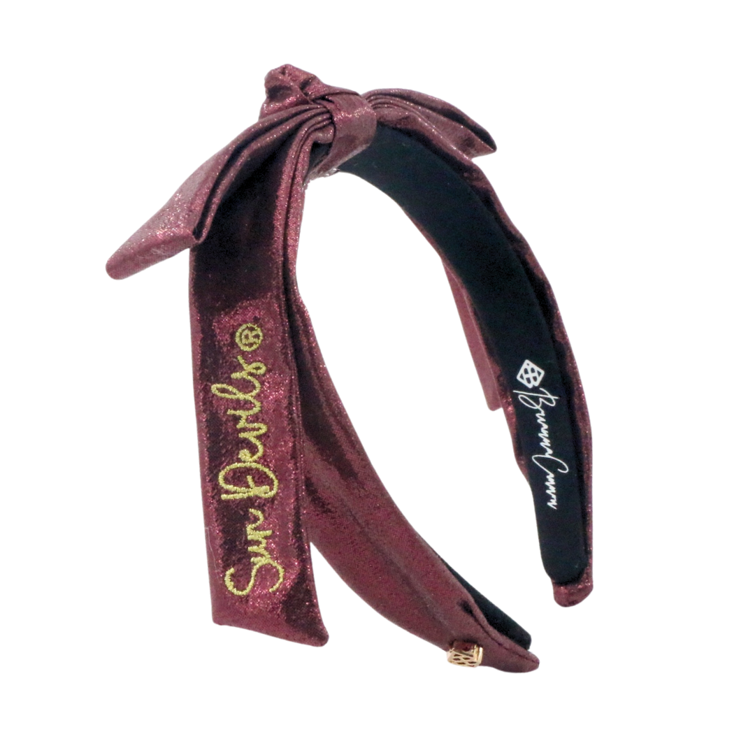 Arizona State Sun Devils Thin Embroidered Ribbon Bow Headband