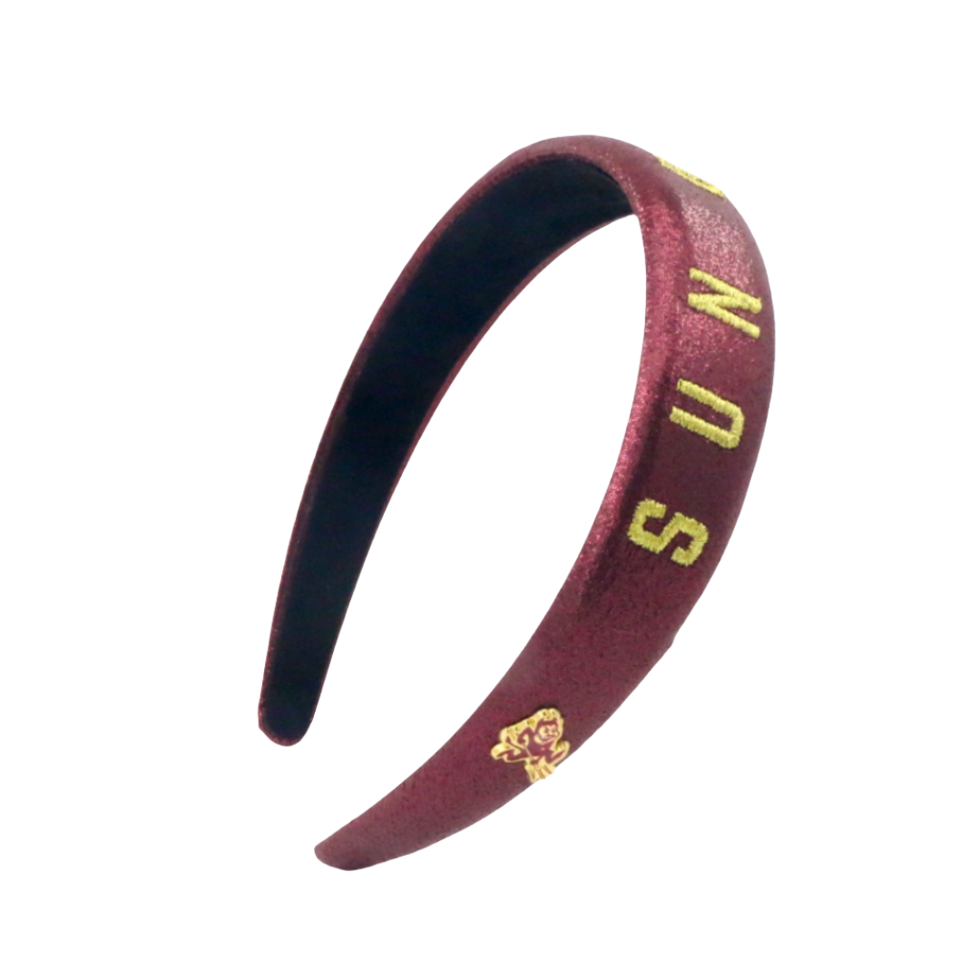 Arizona State Maroon Thin Embroidered Headband