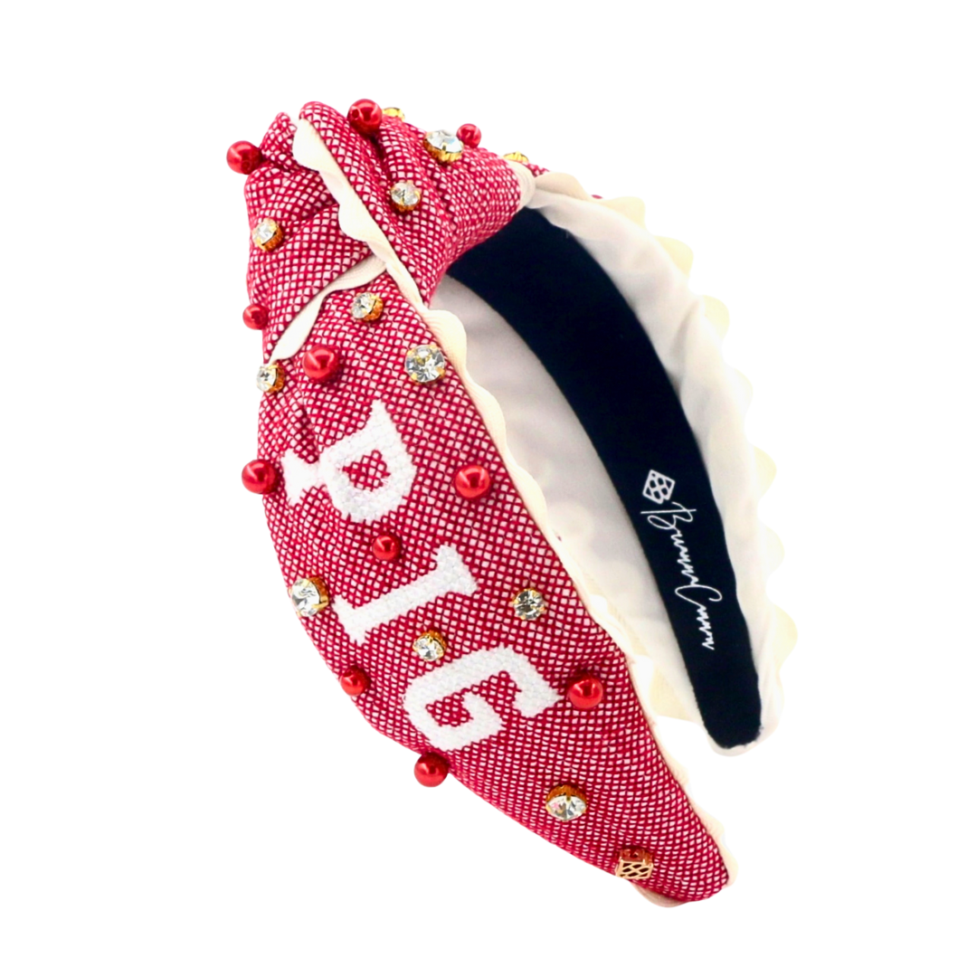 Arkansas Adult Size WOOO PIG Cross Stitch Headband