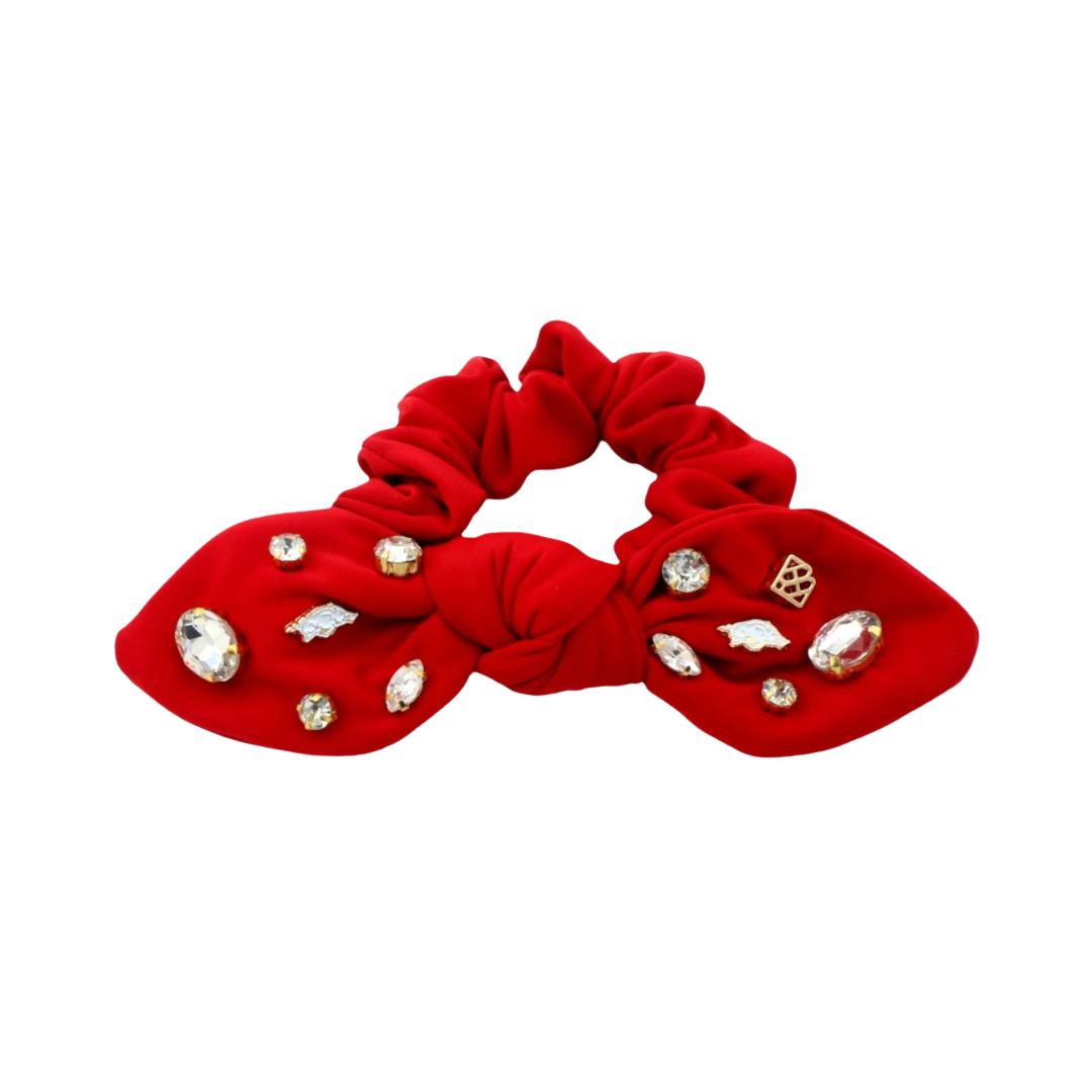 Arkansas Cardinal Red Logo Bow Scrunchie