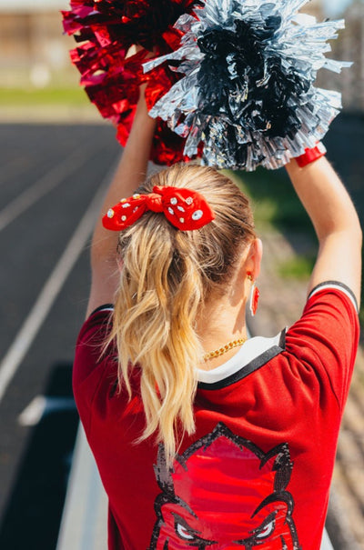 Arkansas Cardinal Red Logo Bow Scrunchie