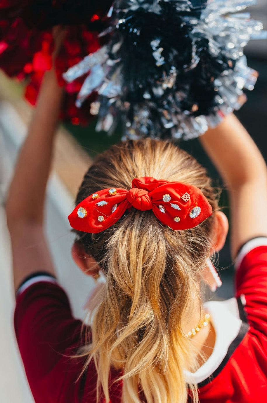 Arkansas Cardinal Red Logo Bow Scrunchie