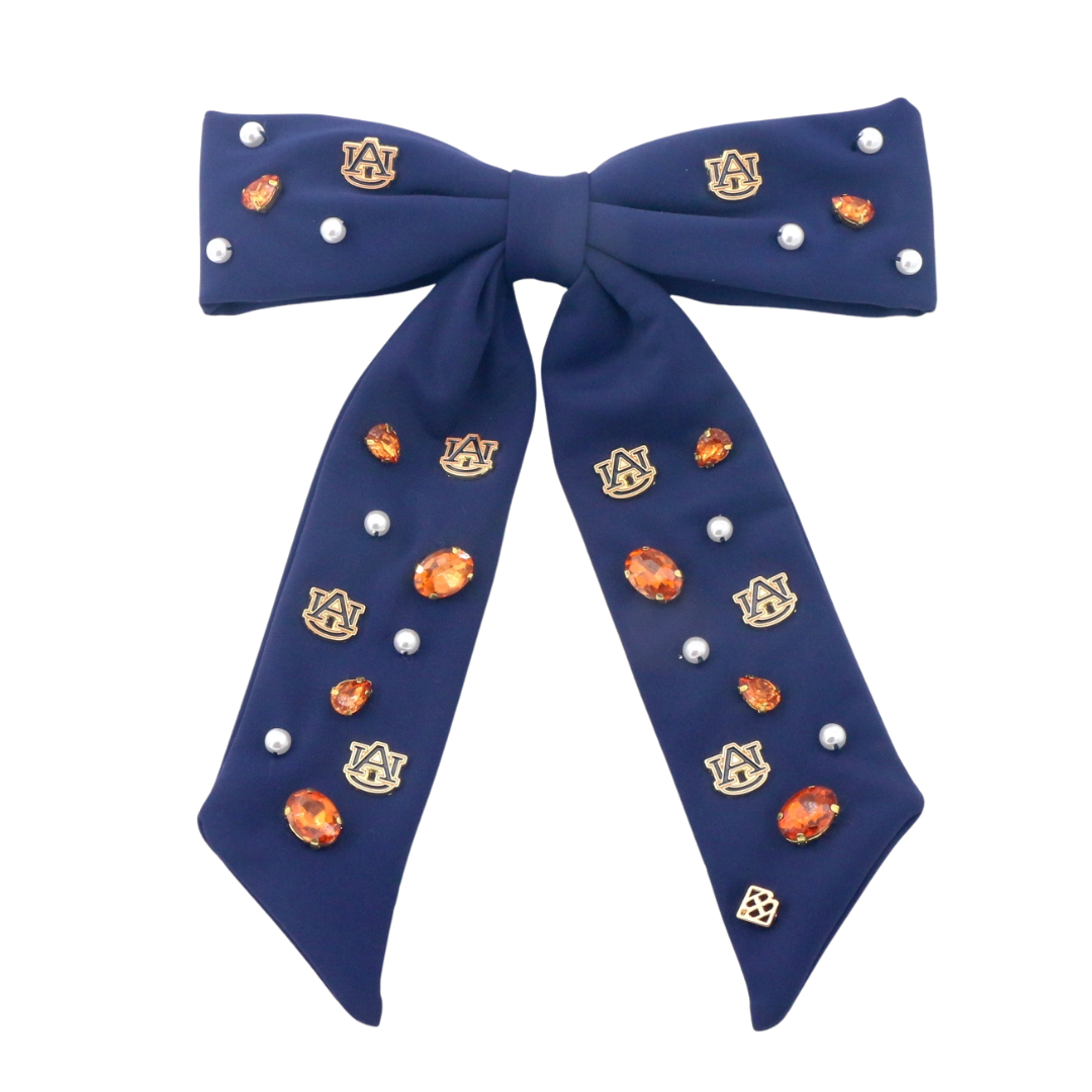 Auburn Navy Auburn Bow Barrette