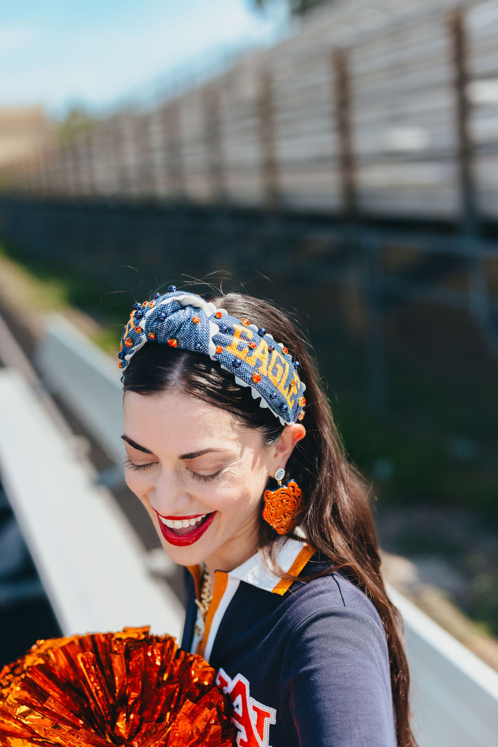 Auburn Adult Size WAR EAGLE Cross Stitch Headband