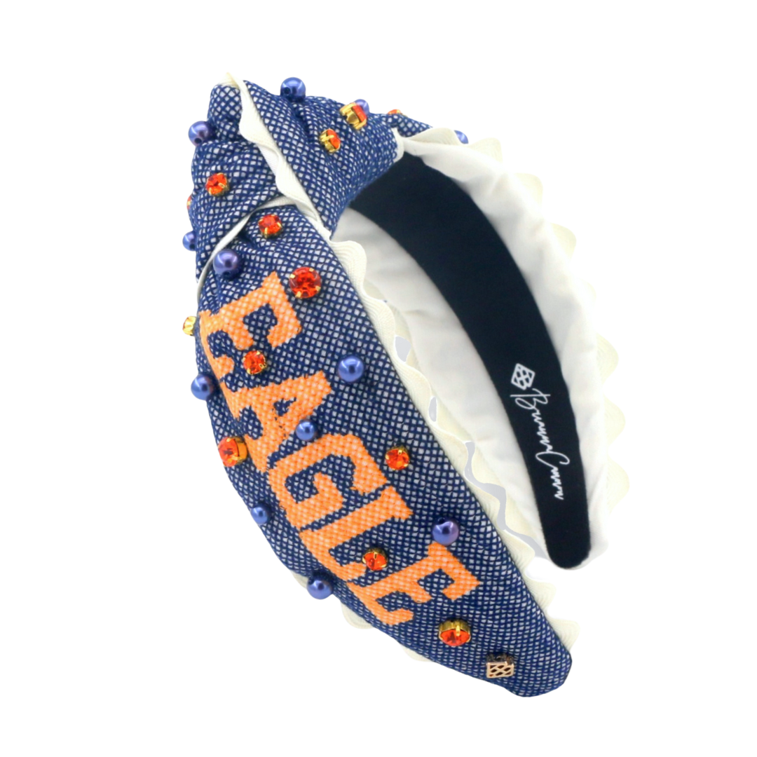 Auburn Adult Size WAR EAGLE Cross Stitch Headband