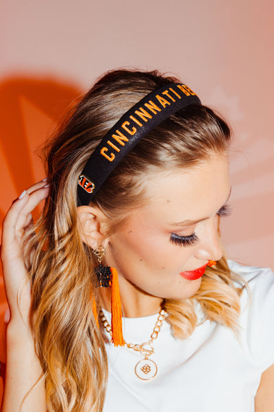 Cincinnati Bengals Thin Embroidered Headband