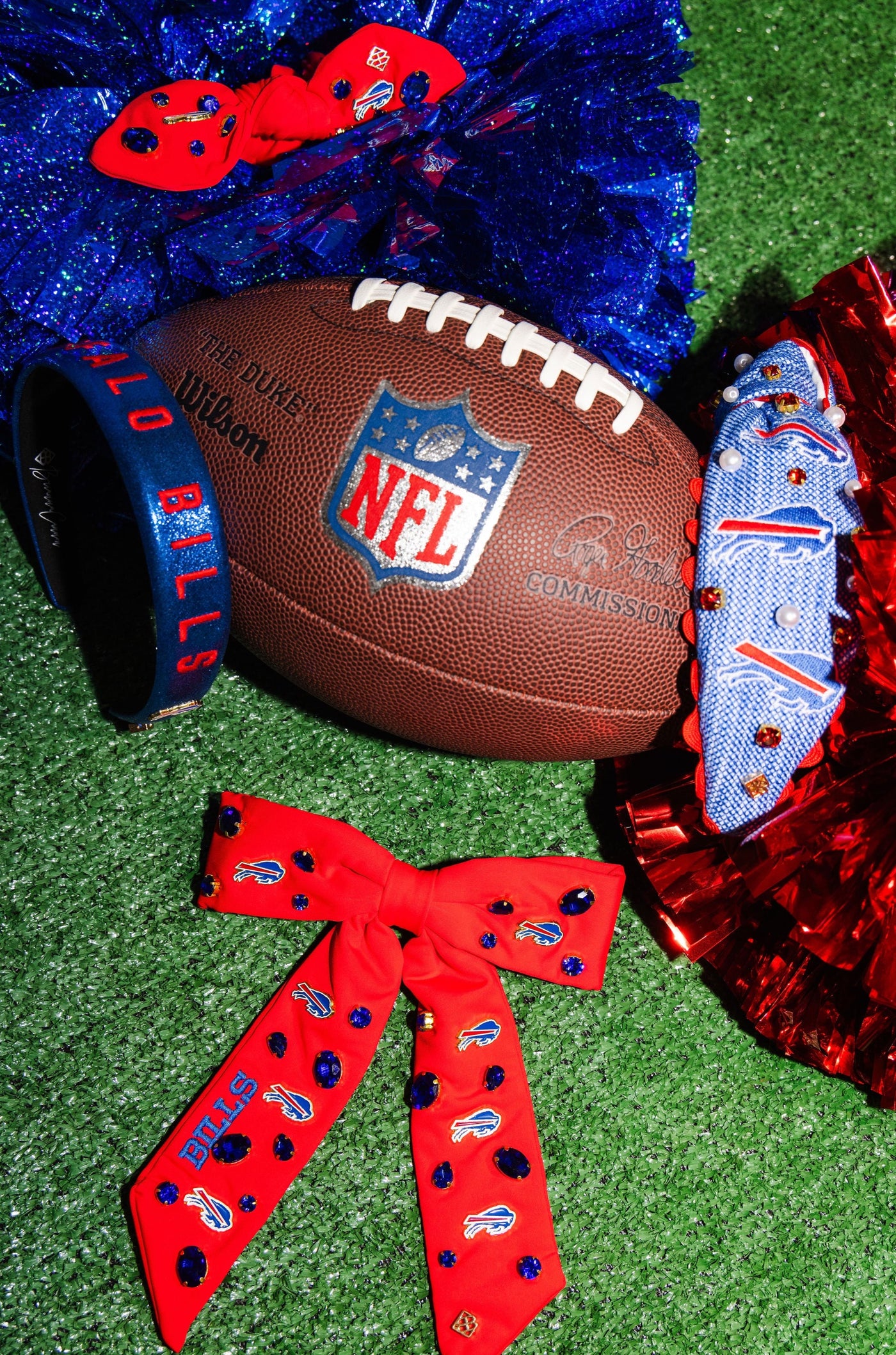 Buffalo Bills Red Logo Bow Scrunchie