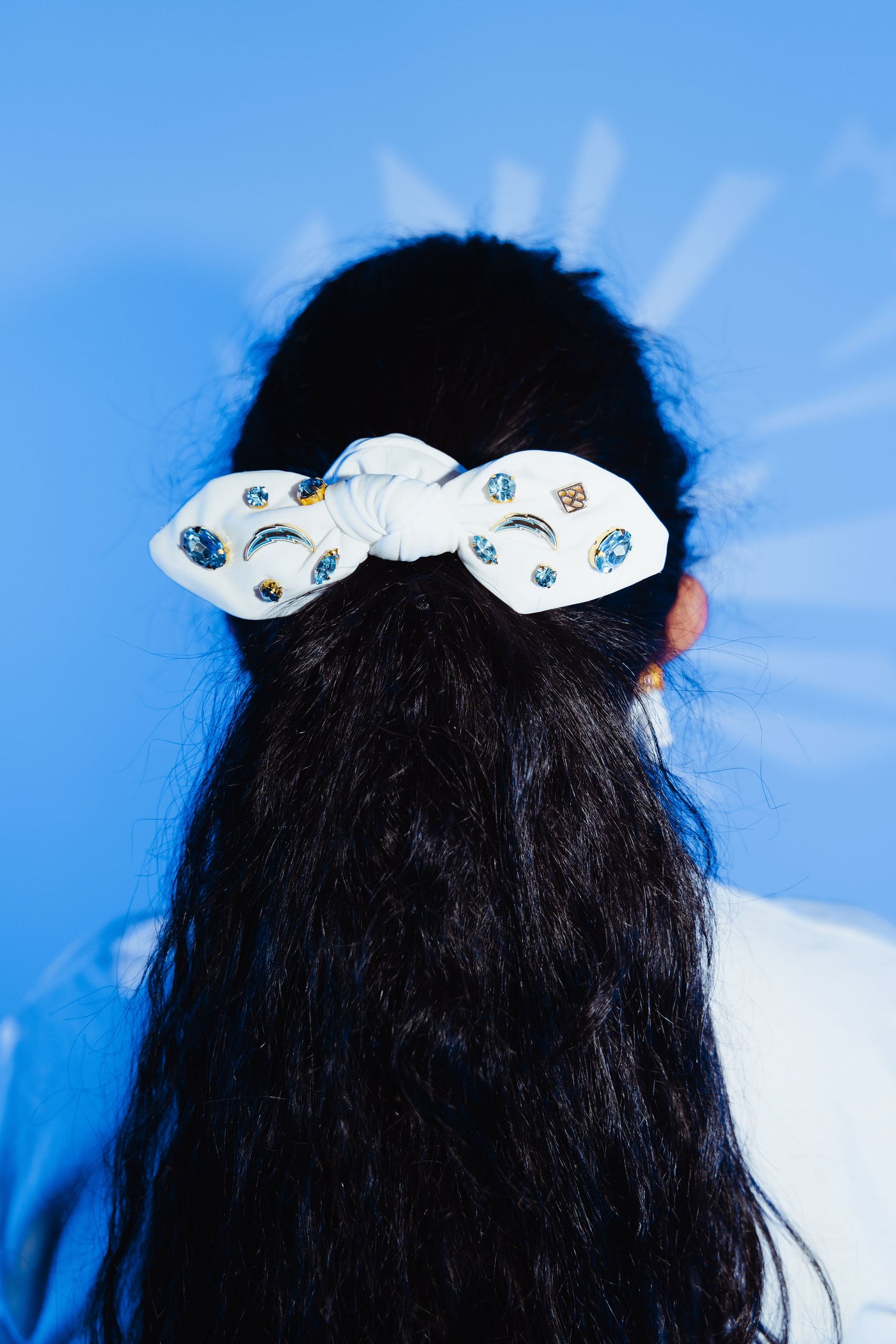 Los Angeles Chargers White Logo Bow Scrunchie