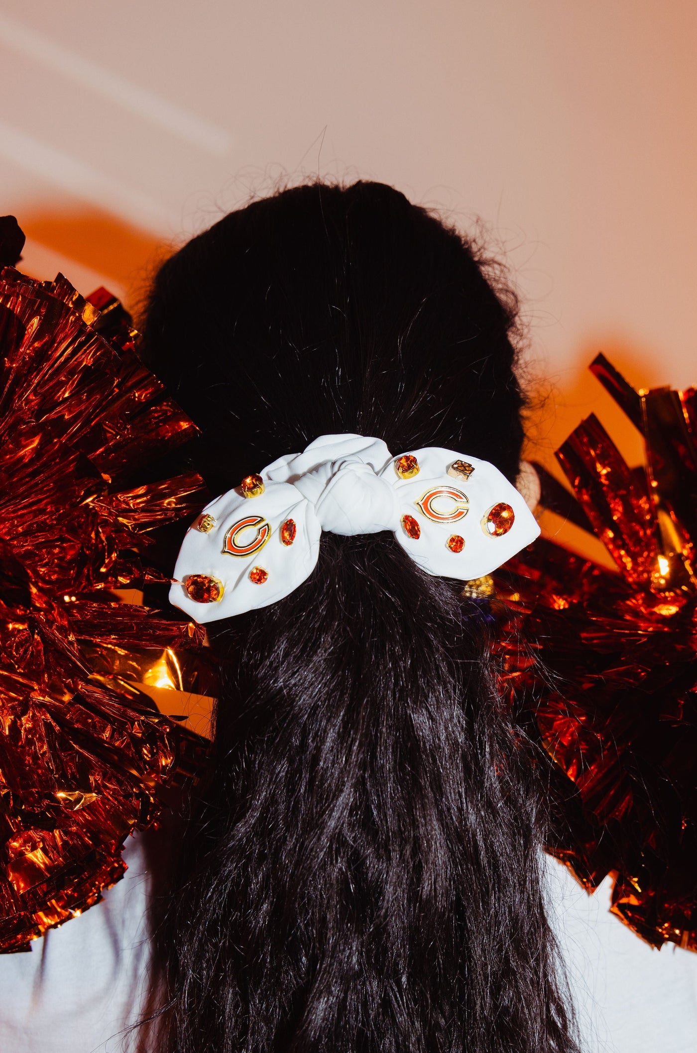 Chicago Bears White Logo Bow Scrunchie