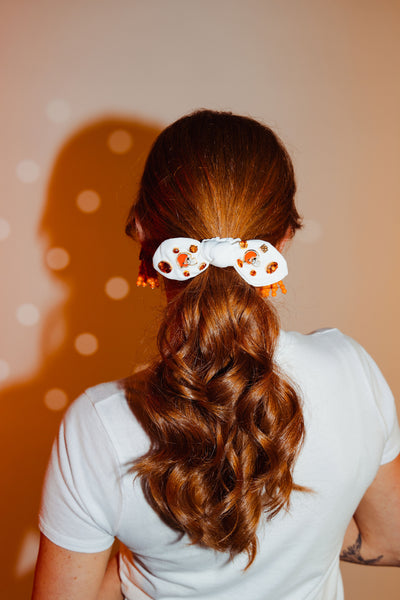 Cleveland Browns White Logo Bow Scrunchie