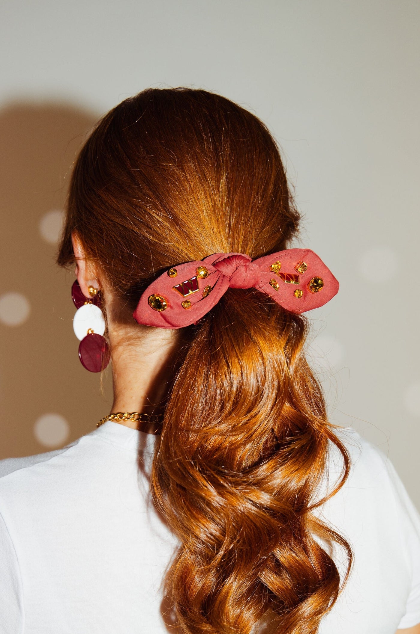 Washington Commanders Burgundy Logo Bow Scrunchie