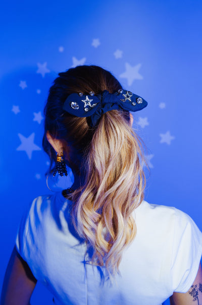 Dallas Cowboys Navy Logo Bow Scrunchie