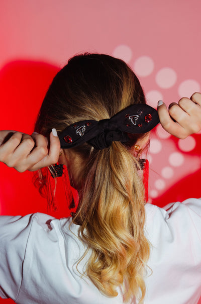 Atlanta Falcons Black Logo Bow Scrunchie