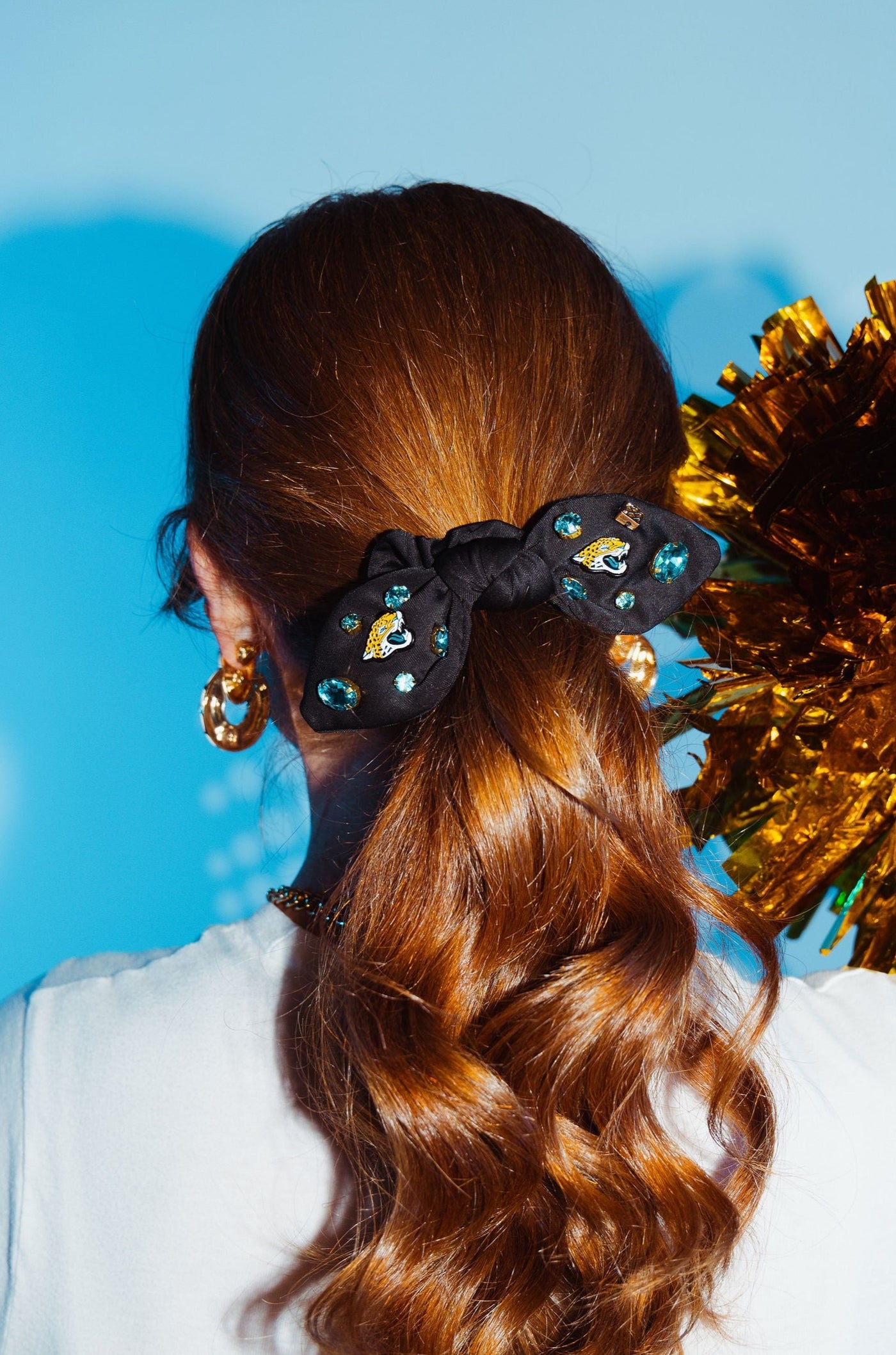 Jacksonville Jaguars Black Logo Bow Scrunchie