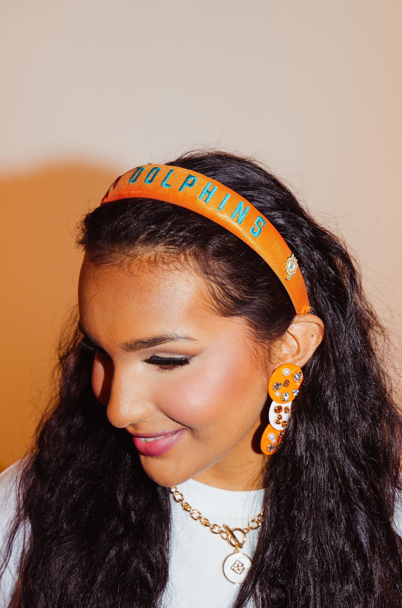 Miami Dolphins Thin Embroidered Headband