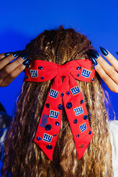 New York Giants Red Bow Barrette