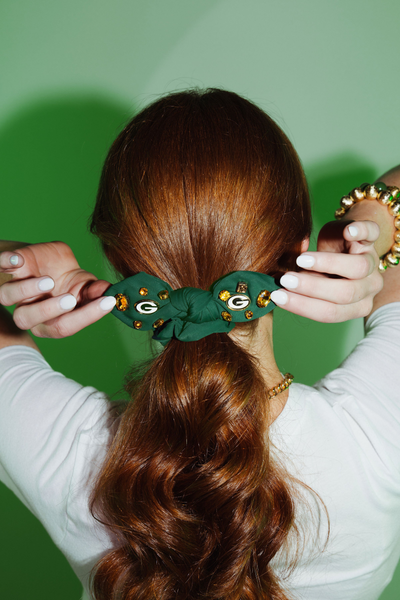 Green Bay Packers Green Logo Bow Scrunchie