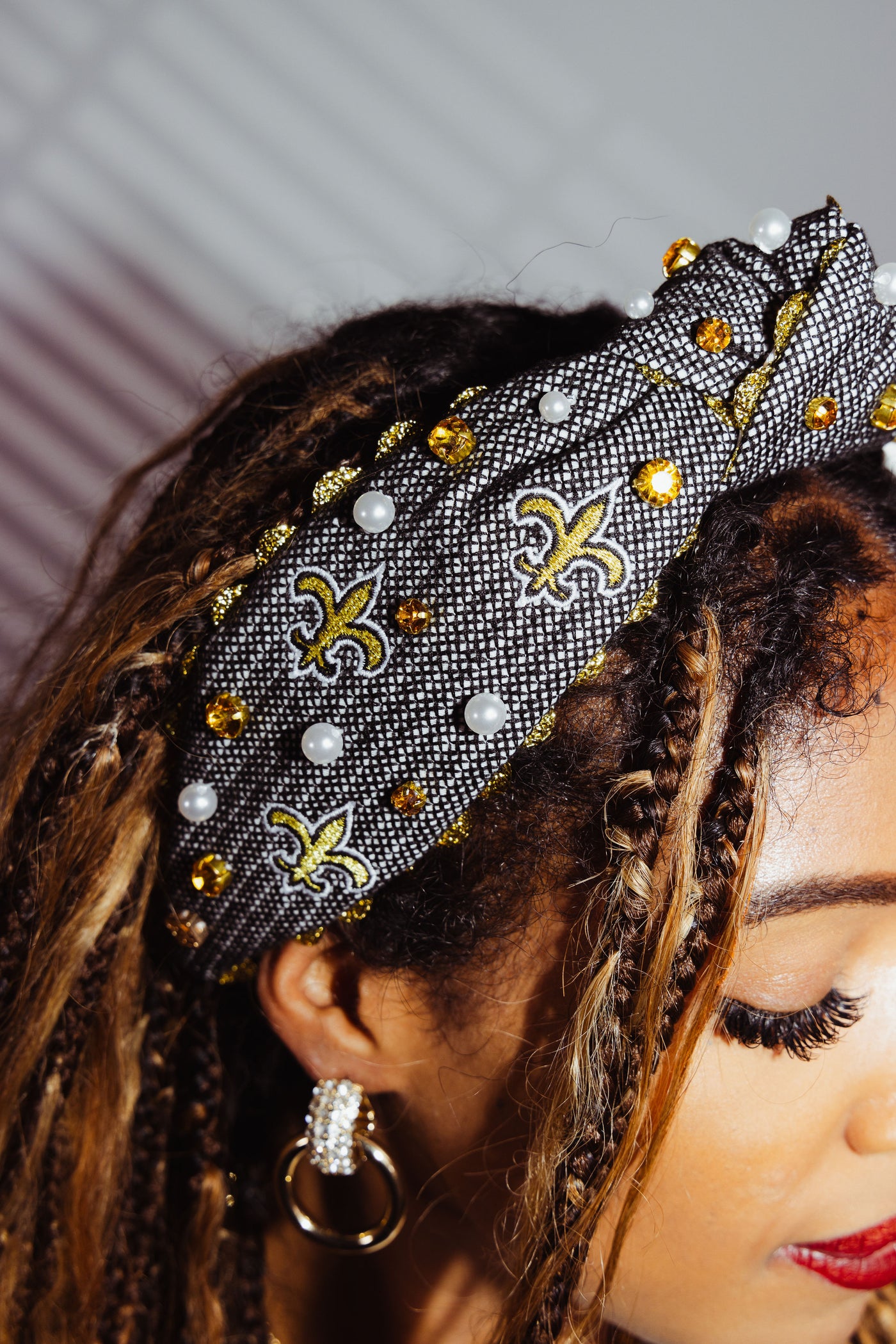 New Orleans Saints Adult Cross Stitch Headband