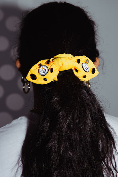 Pittsburgh Steelers Gold Logo Bow Scrunchie