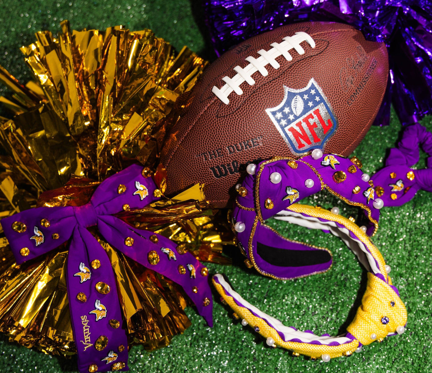 Minnesota Vikings Purple Logo Bow Scrunchie