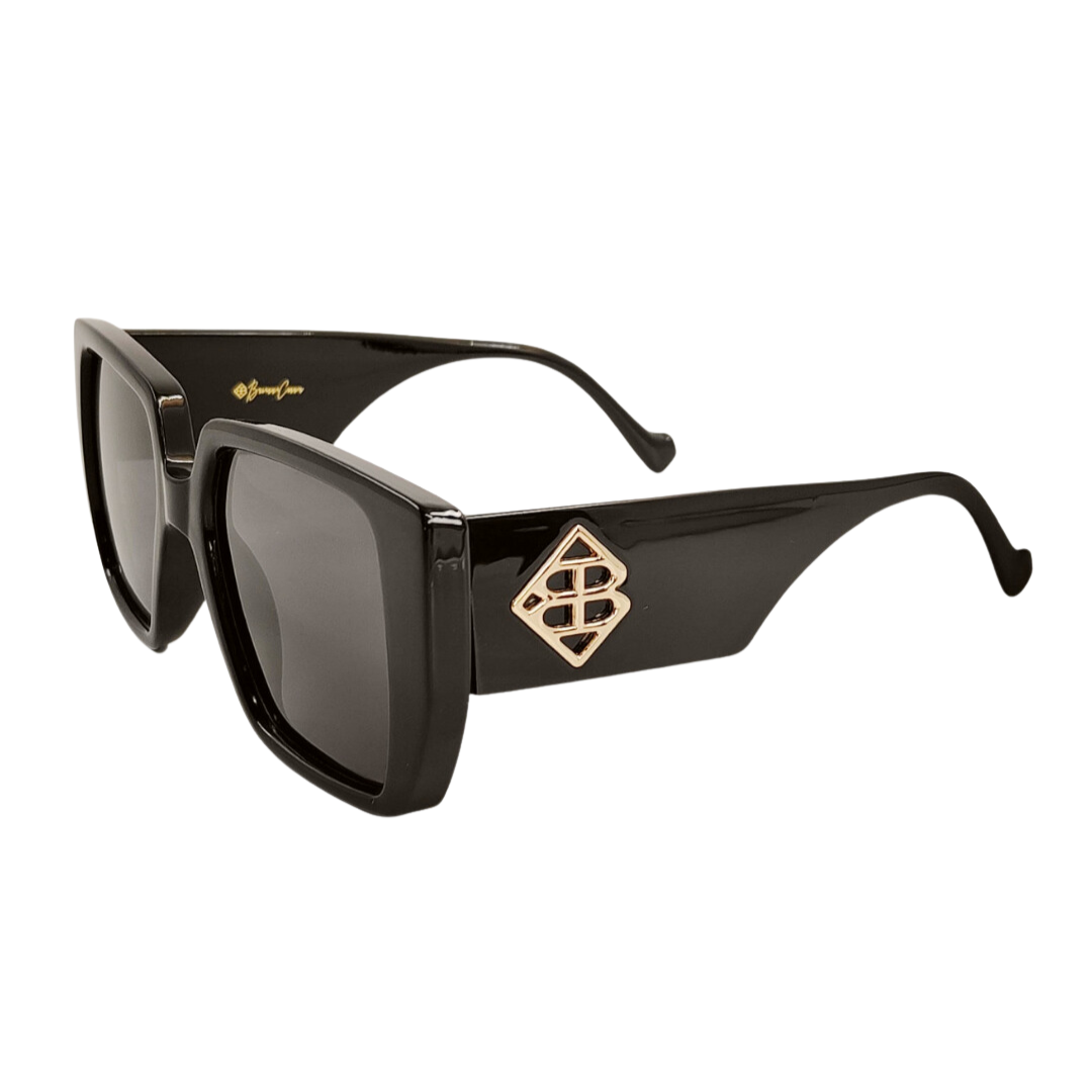 Classic Black BC Square Sunglasses with Polarized Lenses